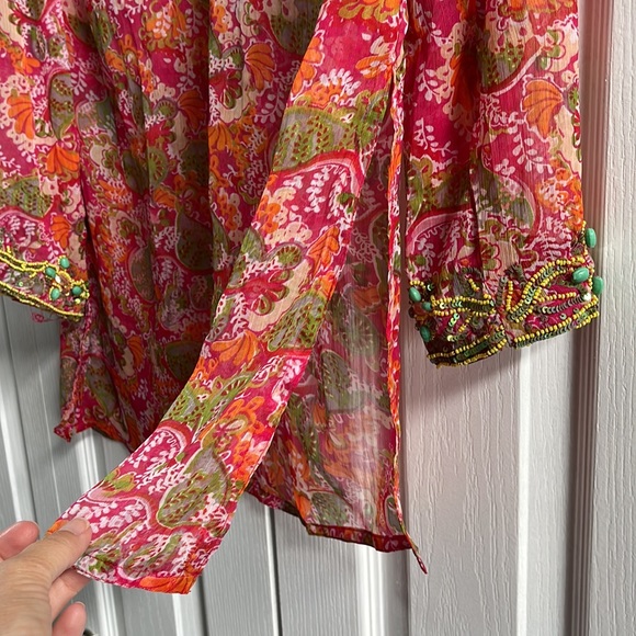 ☀️🏝️Raj India Silk Jewelled Beach Cover Medium - Picture 6 of 9